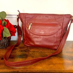 Stone & Co. Burnt Red Distressed Leather Hobo Bag